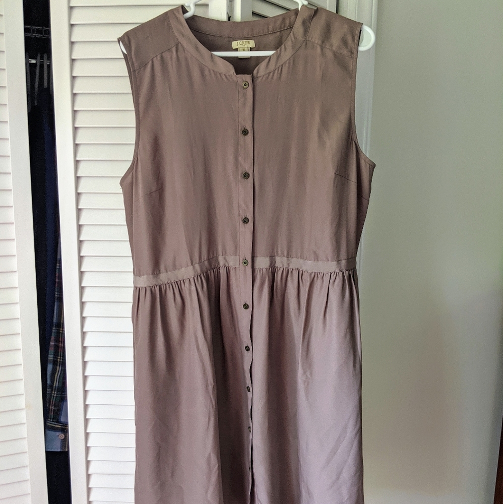 J Crew Sleeveless Button Front Tunic Dress